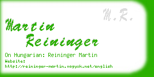 martin reininger business card